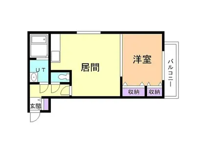 エステラ二十四軒B館(1LDK/4階)の間取り写真