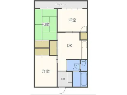 八尋ビル(3DK/5階)の間取り写真