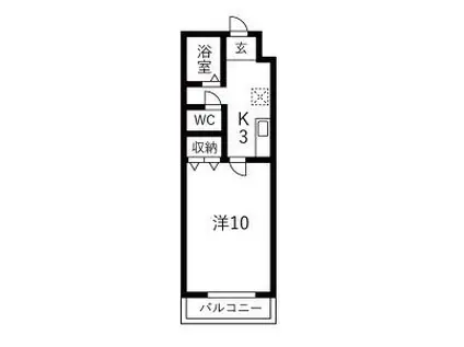 PALETTE-T2(1K/3階)の間取り写真