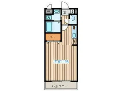 レーベンス柏木(ワンルーム/3階)の間取り写真