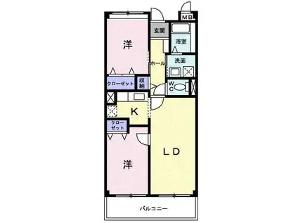 リオン・ツインズI(2LDK/3階)の間取り写真
