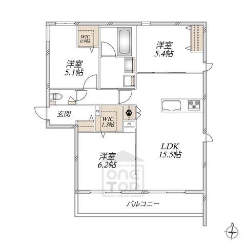 LE REVE 箕面 北(3LDK/2階)の間取り写真