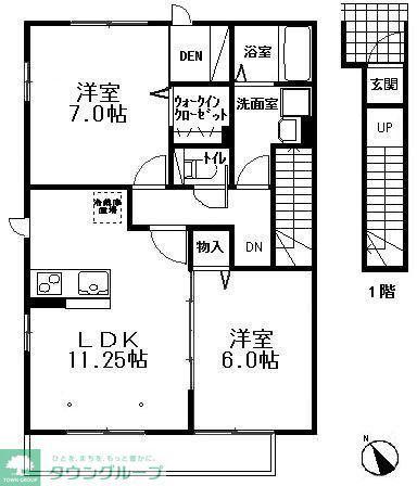セジュール府中(2LDK/2階)の間取り写真