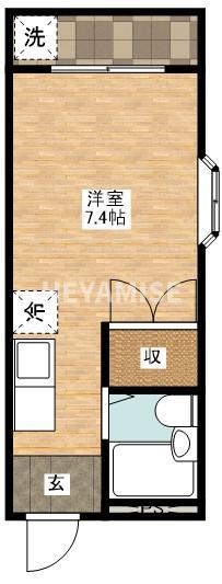 BEN匠7番館(ワンルーム/2階)の間取り写真