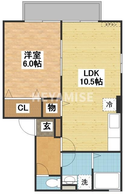 リヴィエールウィルモア(1LDK/1階)の間取り写真