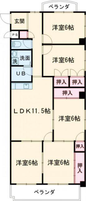 フィオーレ草間(5LDK/3階)の間取り写真