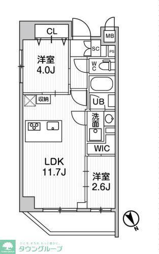 ステージファースト浅草橋IV(2LDK/7階)の間取り写真