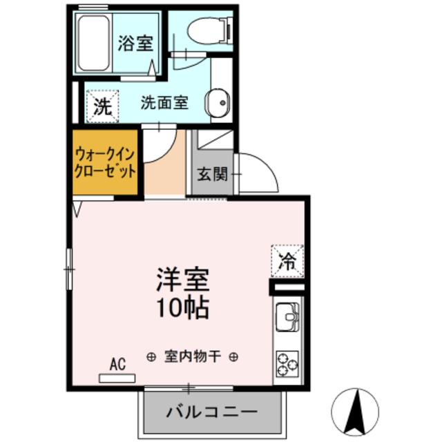 ジュネスII(ワンルーム/1階)の間取り写真