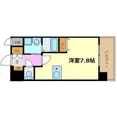 プレサンス名古屋駅前(ワンルーム/10階)の間取り写真