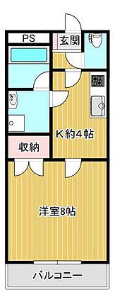 サクセス75(1K/4階)の間取り写真