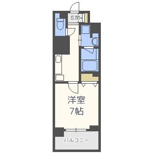 ハビテ靱センターコート(1K/9階)の間取り写真