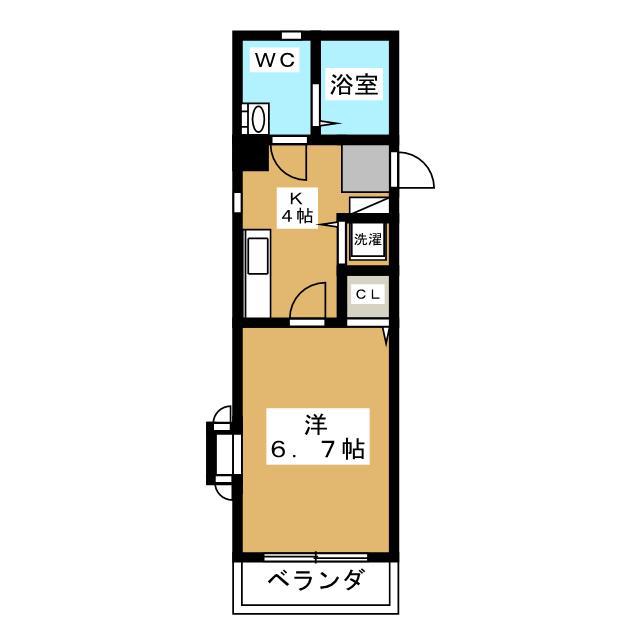 エクセルコート成城(1K/1階)の間取り写真