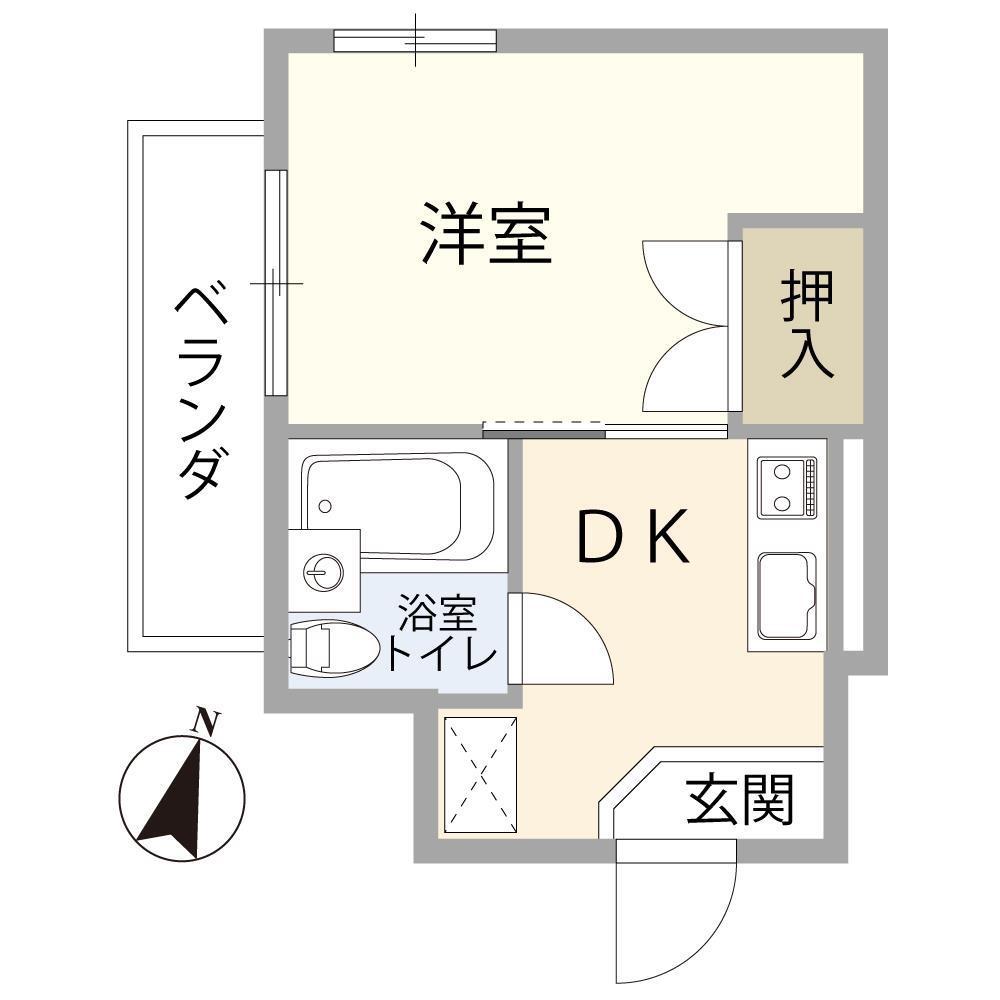 メゾンY&K(1K/2階)の間取り写真