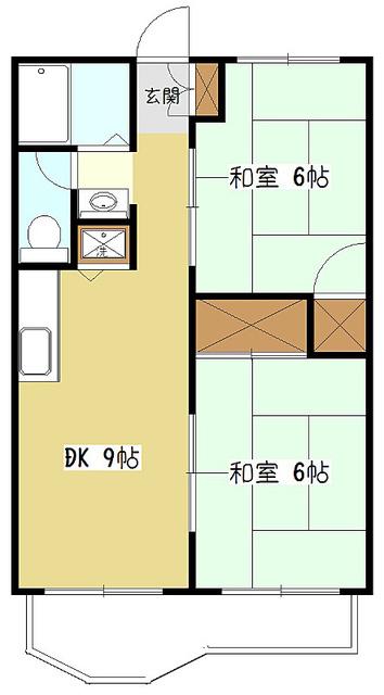 サニーウェル諏訪(2DK/2階)の間取り写真