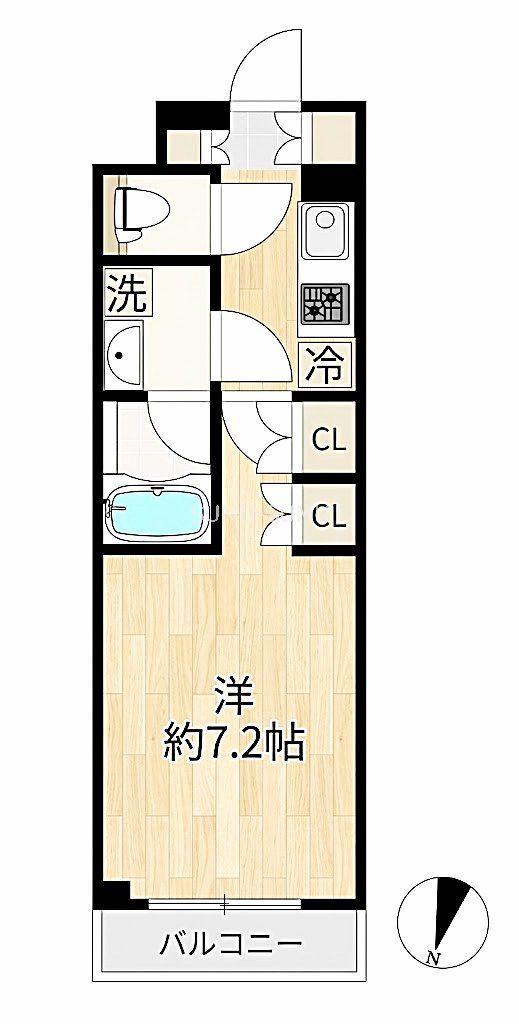 ルーブル赤羽台(1K/1階)の間取り写真