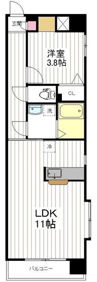 セルブラン・SII(1LDK/4階)の間取り写真