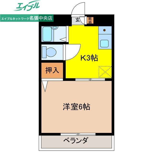 ハイツフォレスト(1K/1階)の間取り写真