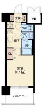 プレサンス神崎川ファインブレス(1K/2階)の間取り写真