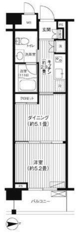 ピエス綱島(1DK/7階)の間取り写真