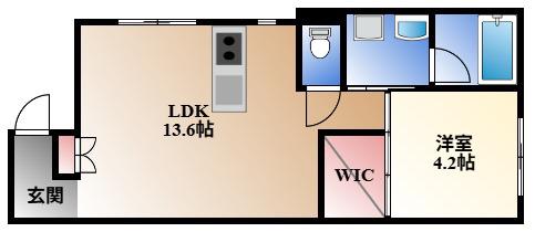 ATTRACTION(1LDK/2階)の間取り写真