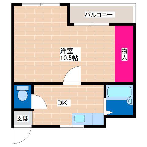 ルエーテ20(1DK/2階)の間取り写真