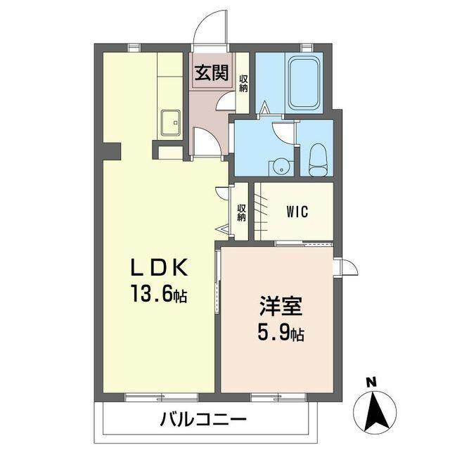 グリーンフォート(1LDK/2階)の間取り写真