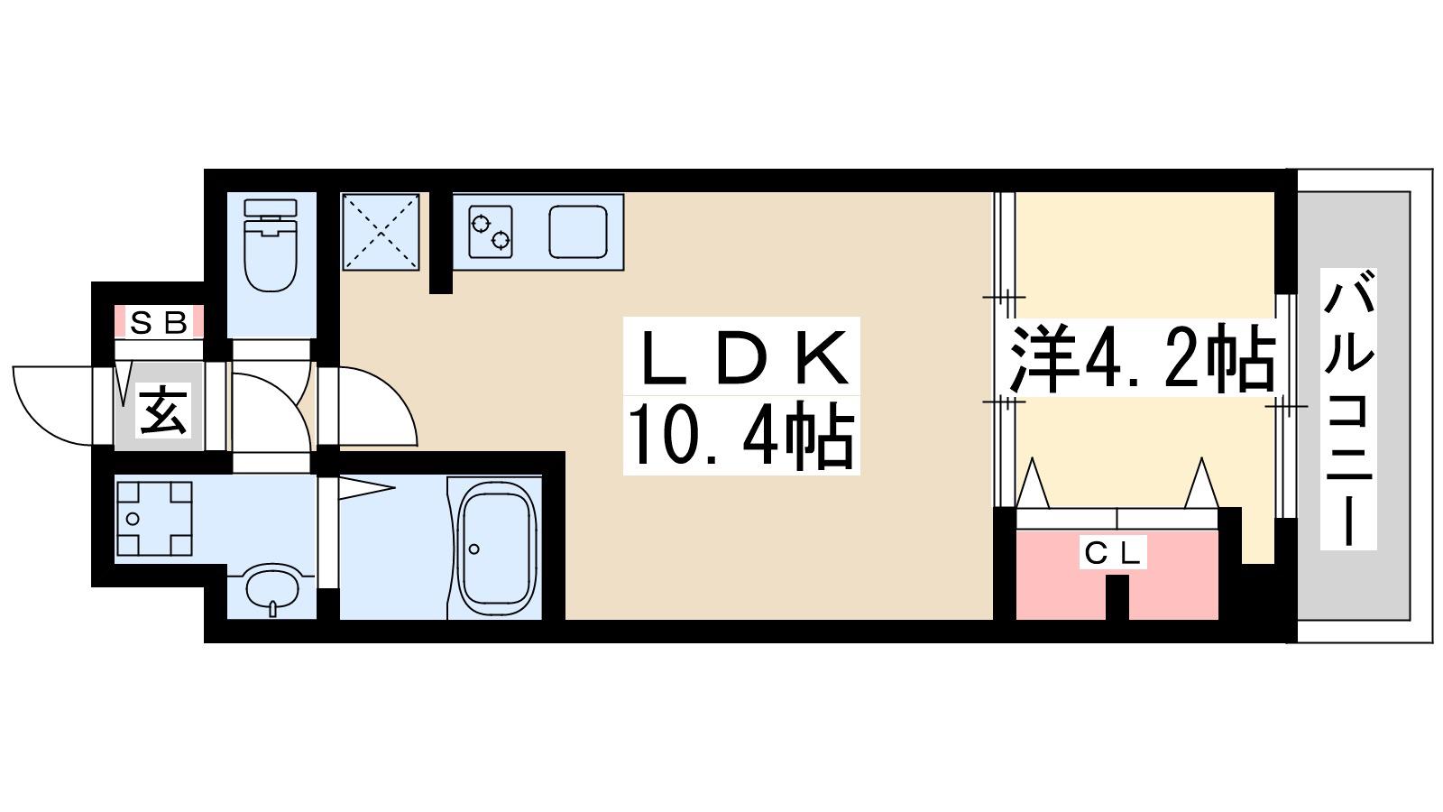 スプランディッド新大阪Ⅵ(1LDK/2階)の間取り写真
