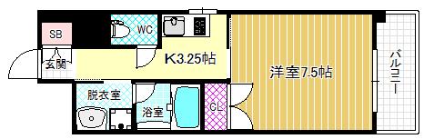ロイヤルグレース(1K/3階)の間取り写真