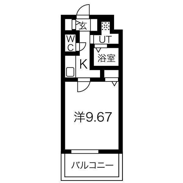 NONAMI RISE(1K/7階)の間取り写真