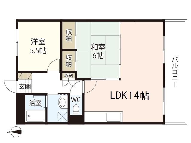 第1ベルビィ三篠(2LDK/8階)の間取り写真