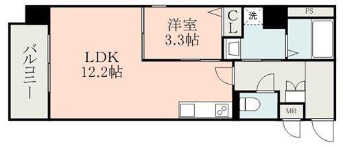 S-FORT熊本慶徳(1LDK/4階)の間取り写真