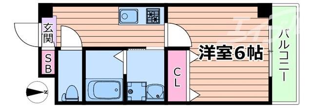 FAPART吉野(1K/4階)の間取り写真
