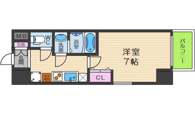 エイトドームシティ(1K/3階)の間取り写真