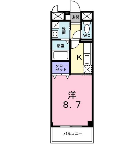 ポラリス壱番館(1K/6階)の間取り写真