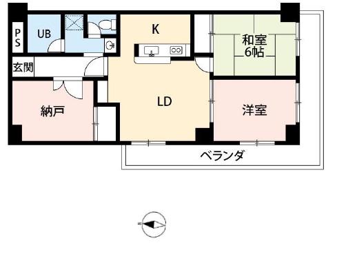 リス・ブラン・ド・舟渡(2SLDK/3階)の間取り写真