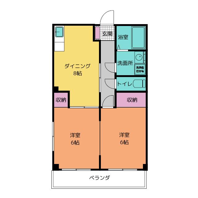 サンハイツスター(2LDK/1階)の間取り写真