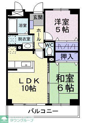 リバーサイド城南(2LDK/2階)の間取り写真