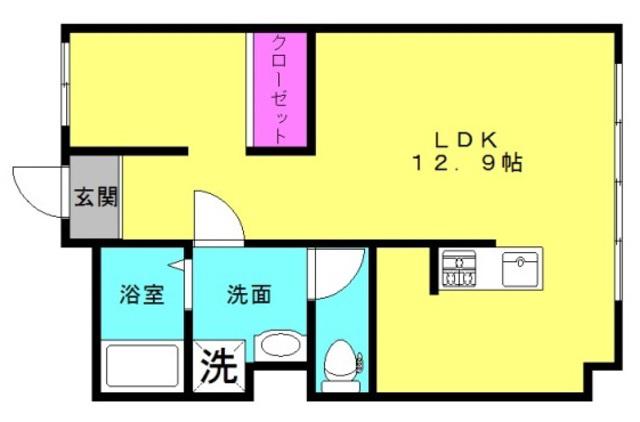 D-CUBE(1LDK/4階)の間取り写真