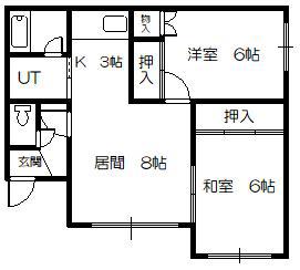 コーポなかよし(2LDK/2階)の間取り写真