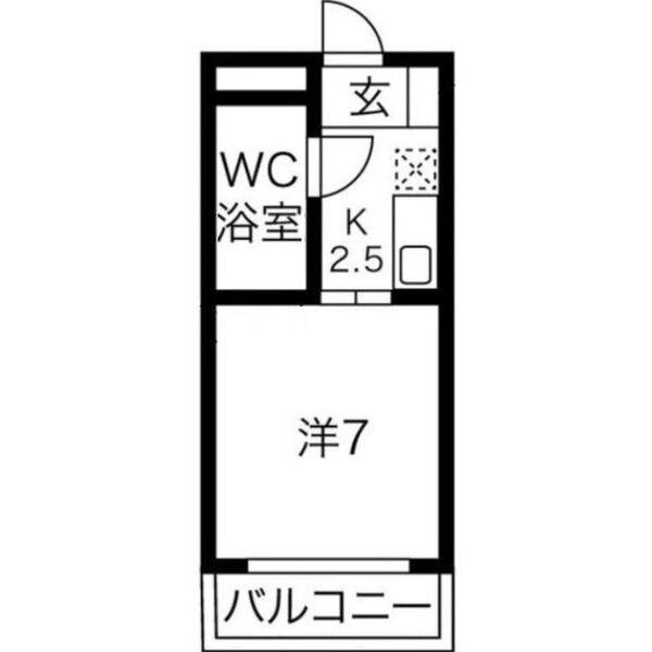第三要ハイツ(1K/1階)の間取り写真