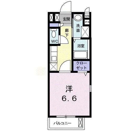 フロレンティア(1K/2階)の間取り写真
