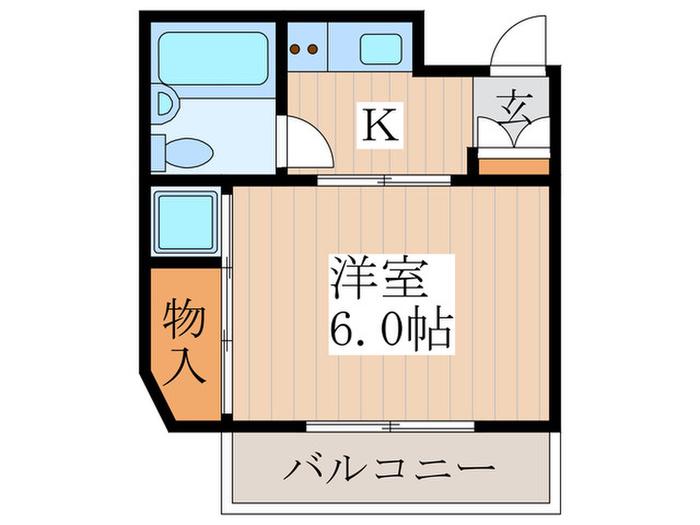 シンコーハイム小金井(1K/3階)の間取り写真