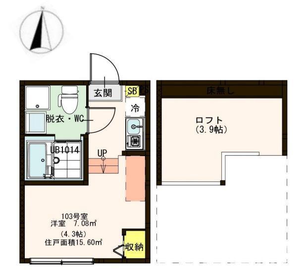 CASA COMODA梅島(ワンルーム/2階)の間取り写真