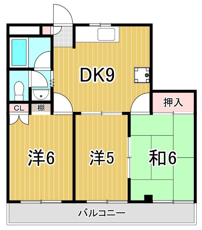 ファースト・ルネ(3DK/4階)の間取り写真
