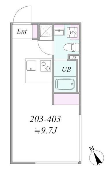 TRIAS132(1DK/2階)の間取り写真