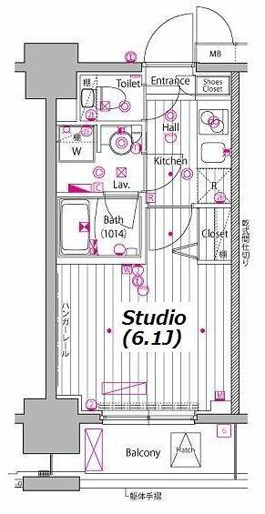 ガーラ・プレシャス川崎(1K/5階)の間取り写真