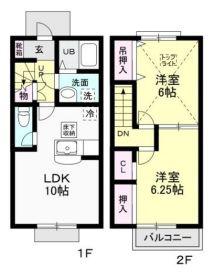 コートテラスA(2LDK/1階)の間取り写真