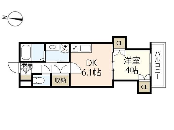 MBS BUILDING南竹屋(1DK/7階)の間取り写真