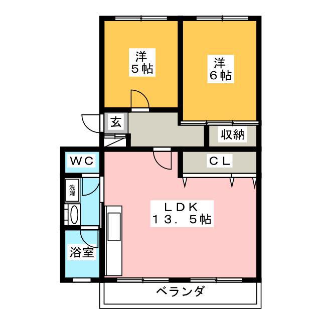 原ビル(2LDK/3階)の間取り写真
