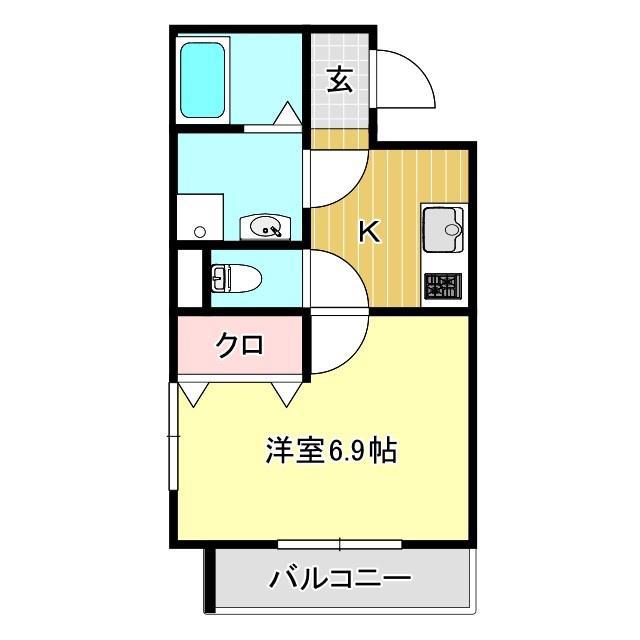 エルピスI(1K/3階)の間取り写真
